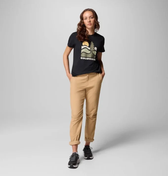Camisa ajustada de manga corta con estampado Ruby Springs™ para mujer