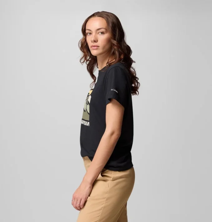 Camisa ajustada de manga corta con estampado Ruby Springs™ para mujer