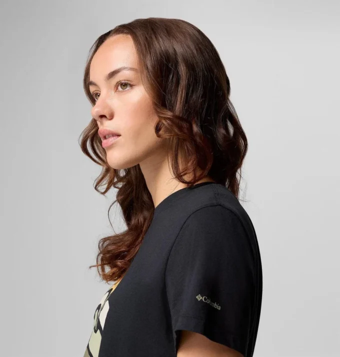 Camisa ajustada de manga corta con estampado Ruby Springs™ para mujer