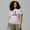 Camisa ajustada de manga corta con estampado Ruby Springs™ para mujer – Talla grande