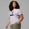 Camisa ajustada de manga corta con estampado Ruby Springs™ para mujer – Talla grande