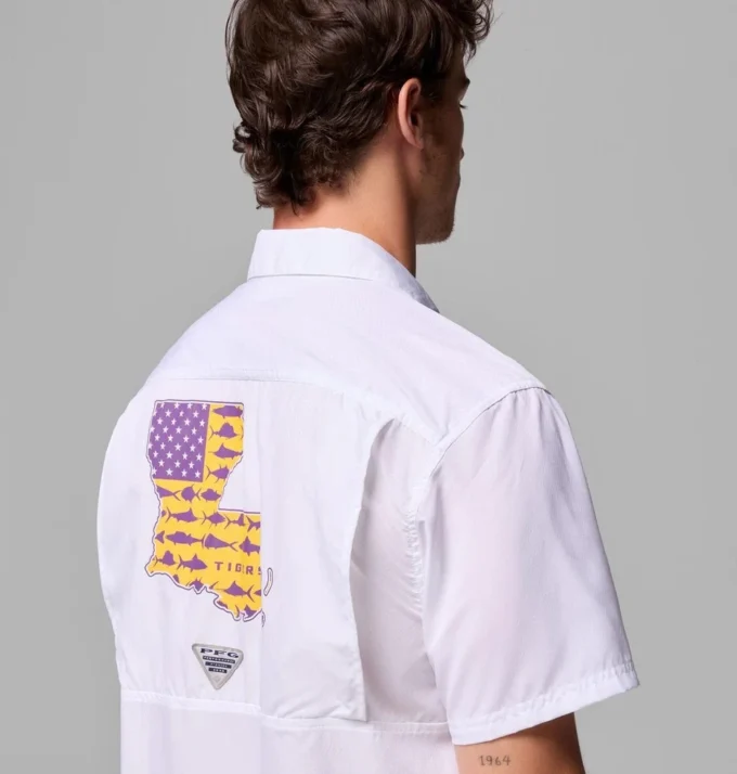Camisa de campamento PFG Slack Tide™ para hombre – LSU