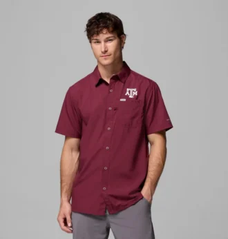 Camisa de campamento PFG Slack Tide™ para hombre – Texas A&M