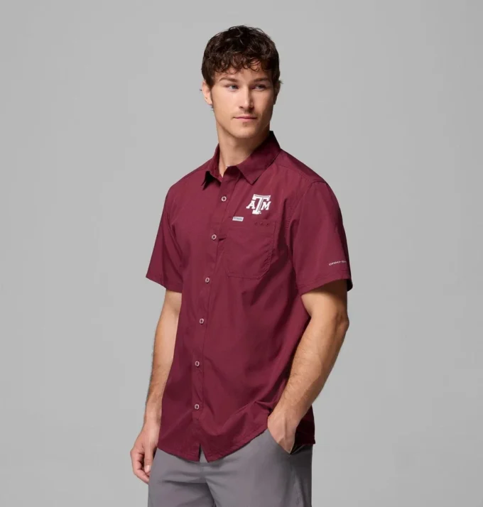 Camisa de campamento PFG Slack Tide™ para hombre – Texas A&M