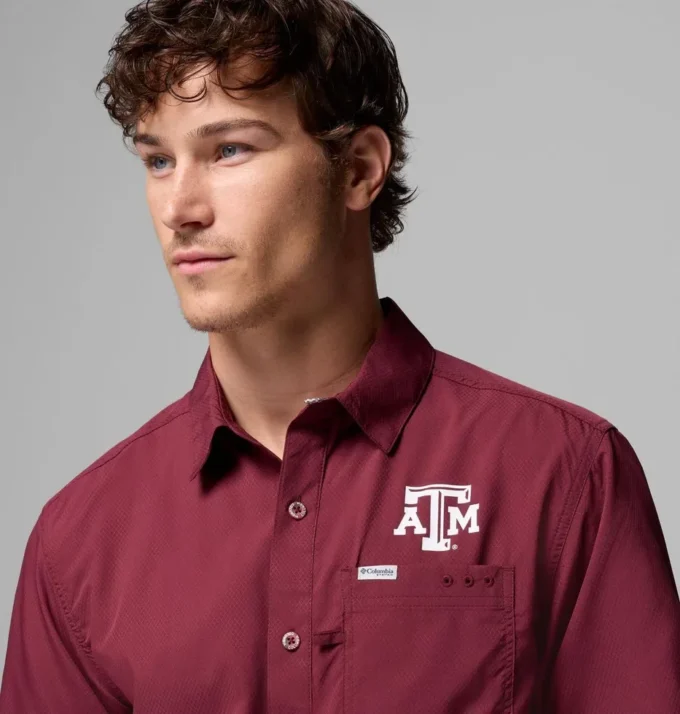Camisa de campamento PFG Slack Tide™ para hombre – Texas A&M