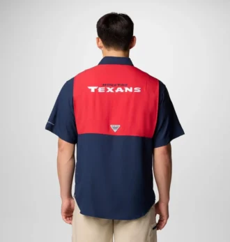 Camisa de manga corta con bloques de color PFG Tamiami™ para hombre – Houston Texans