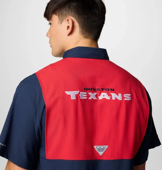Camisa de manga corta con bloques de color PFG Tamiami™ para hombre – Houston Texans Camisa de manga corta con bloques de color PFG Tamiami™ para hombre – Houston Texans