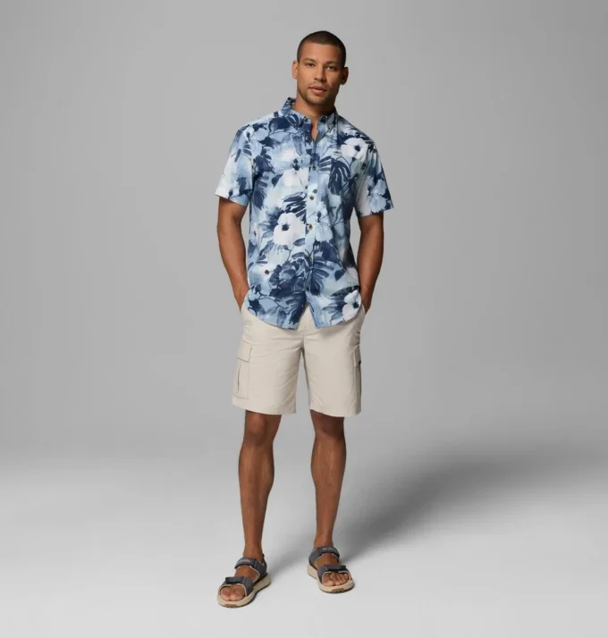 Camisa de manga corta estampada Rapid Rivers™ para hombre