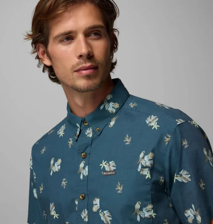 Camisa de manga corta estampada Rapid Rivers™ para hombre – Tall