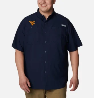 Camisa de manga corta para hombre Collegiate PFG Tamiami™ – Talla grande – West Virginia