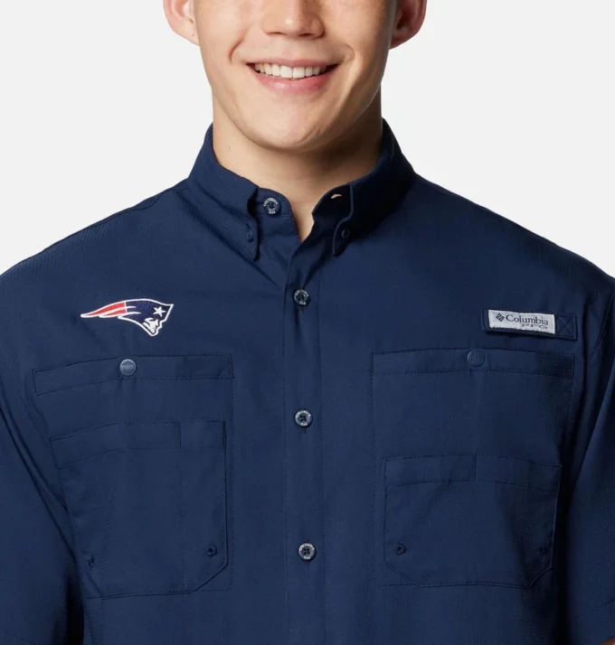 Camisa de manga corta PFG Tamiami™ para hombre – New England Patriots