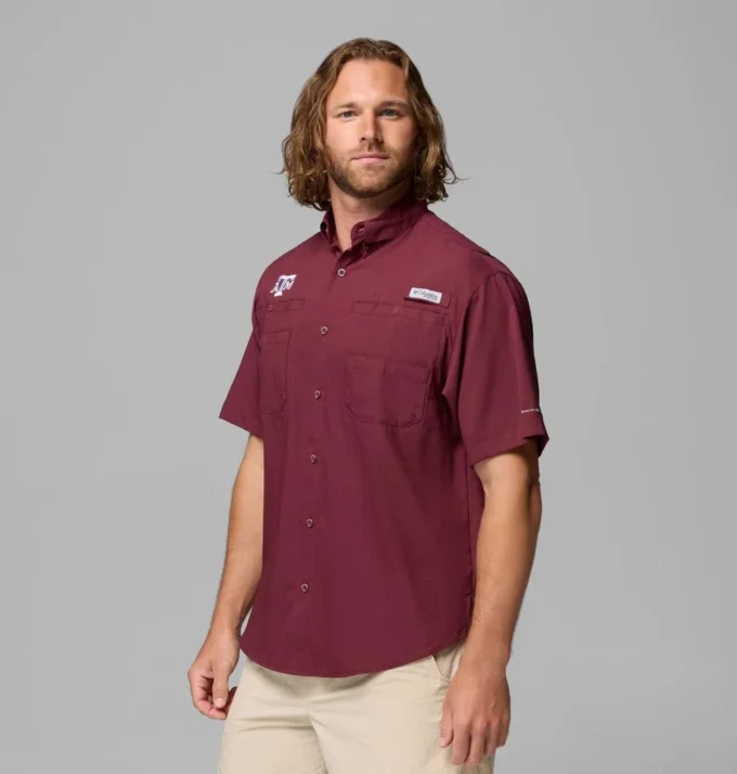 Camisa de manga corta PFG Tamiami™ para hombre – Texas A&M