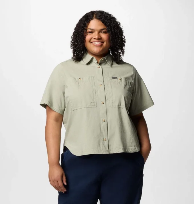 Camisa de manga corta tejida Brea Falls™ para mujer – Talla grande