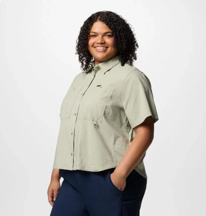 Camisa de manga corta tejida Brea Falls™ para mujer – Talla grande