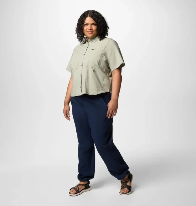 Camisa de manga corta tejida Brea Falls™ para mujer – Talla grande