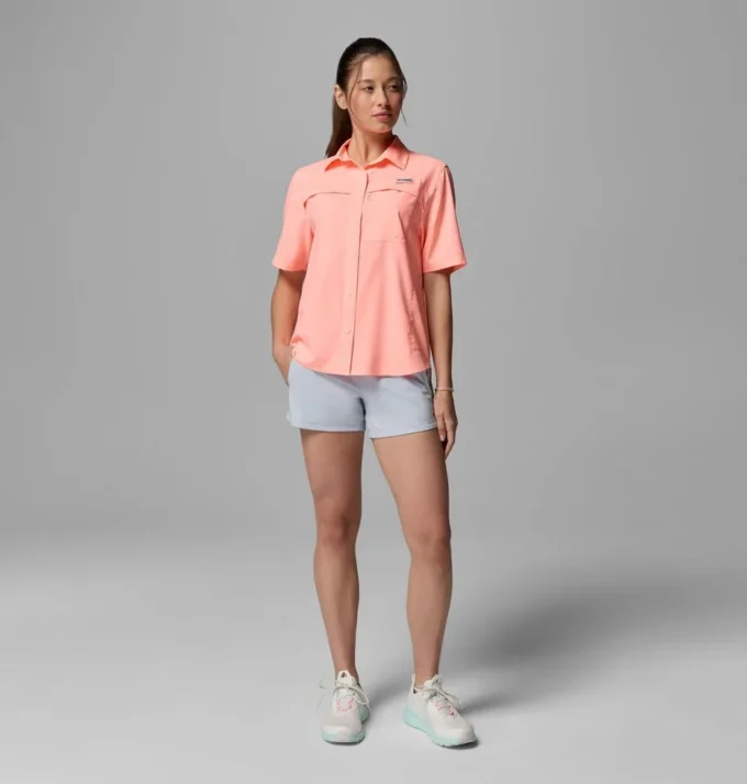 Camisa de manga corta tejida PFG Castback™ para mujer