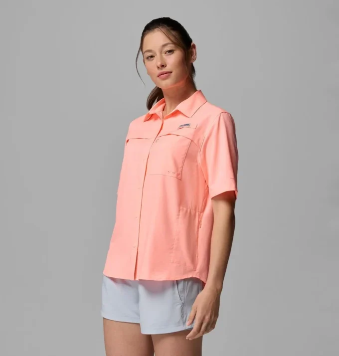 Camisa de manga corta tejida PFG Castback™ para mujer
