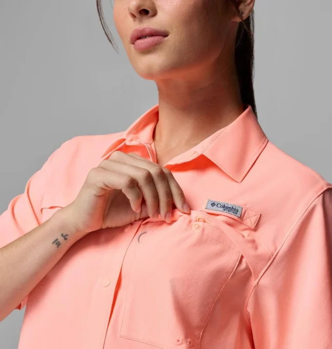 Camisa de manga corta tejida PFG Castback™ para mujer