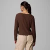 Camisa de manga larga con cuello Henley y diseño cuadriculado Brea Falls™ para mujer