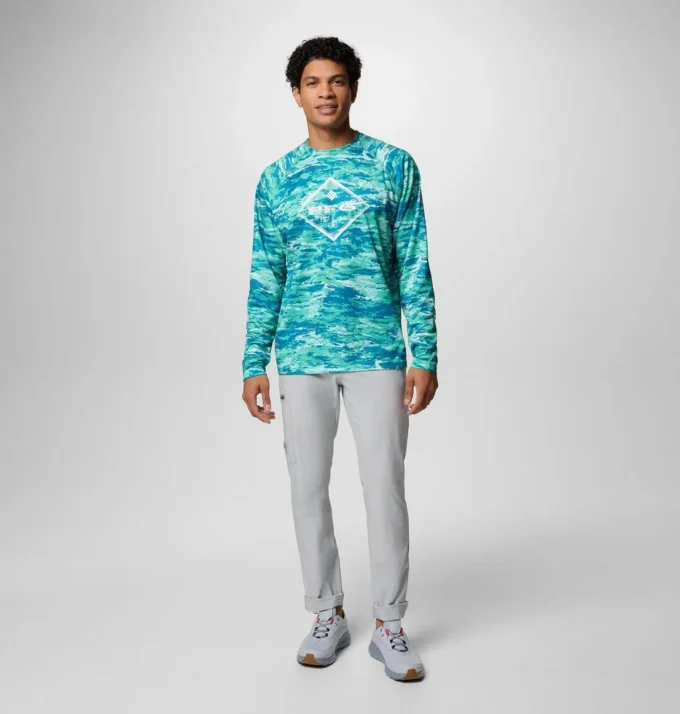 Camisa de manga larga con estampado PFG Super Solar Stream™ para hombre Camisa de manga larga con estampado PFG Super Solar Stream™ para hombre