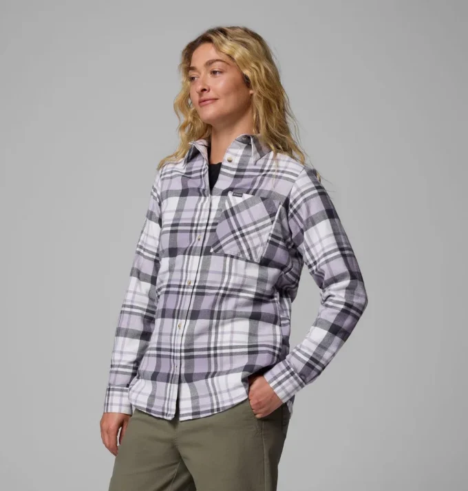 Camisa de manga larga de franela Calico Basin™ para mujer