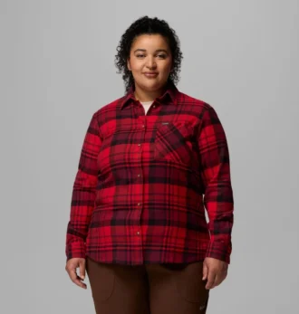 Camisa de manga larga de franela Calico Basin™ para mujer – Talla grande
