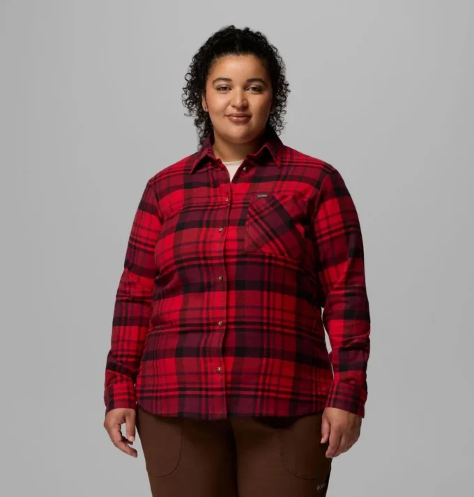 Camisa de manga larga de franela Calico Basin™ para mujer – Talla grande