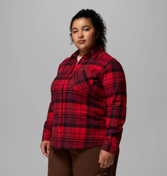 Camisa de manga larga de franela Calico Basin™ para mujer – Talla grande