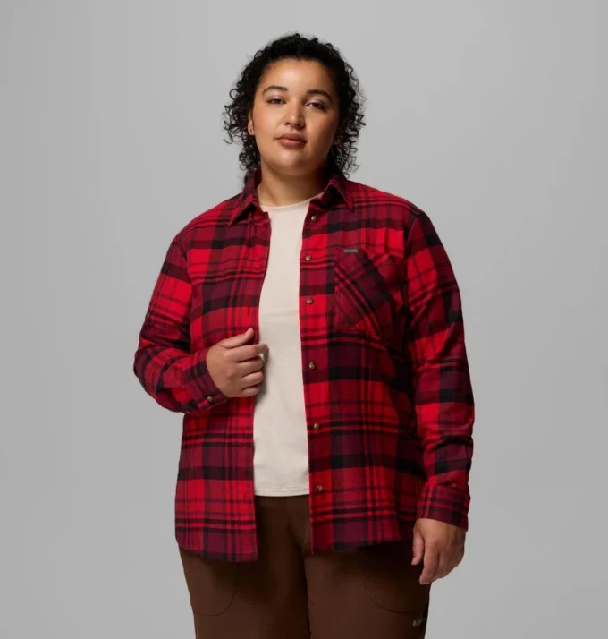 Camisa de manga larga de franela Calico Basin™ para mujer – Talla grande