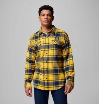 Camisa de manga larga de franela Collegiate Flare Gun™ para hombre – Michigan