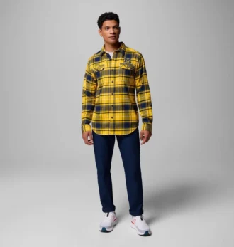 Camisa de manga larga de franela Collegiate Flare Gun™ para hombre – Michigan