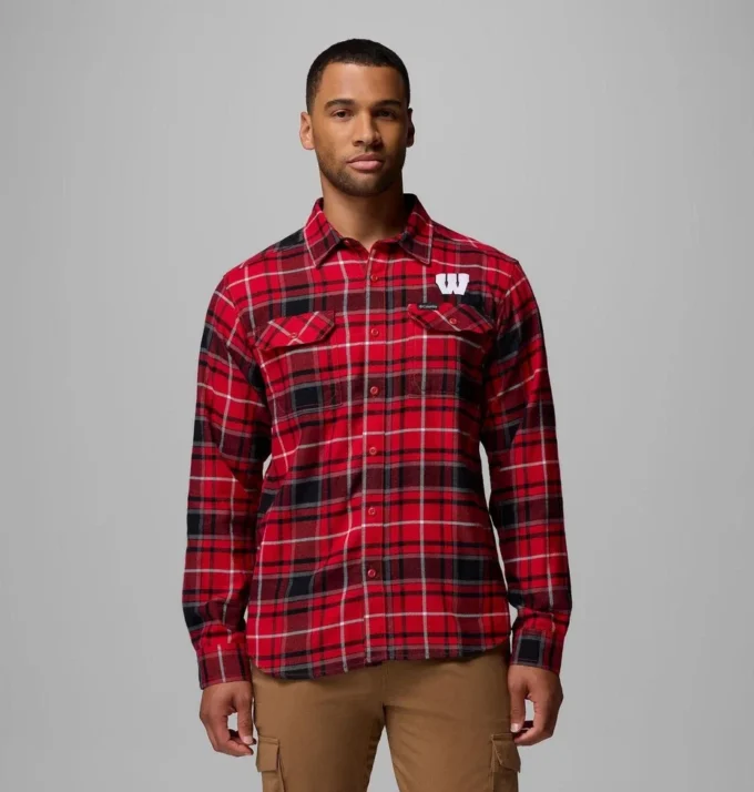 Camisa de manga larga de franela Collegiate Flare Gun™ para hombre – Wisconsin Camisa de manga larga de franela Collegiate Flare Gun™ para hombre – Wisconsin