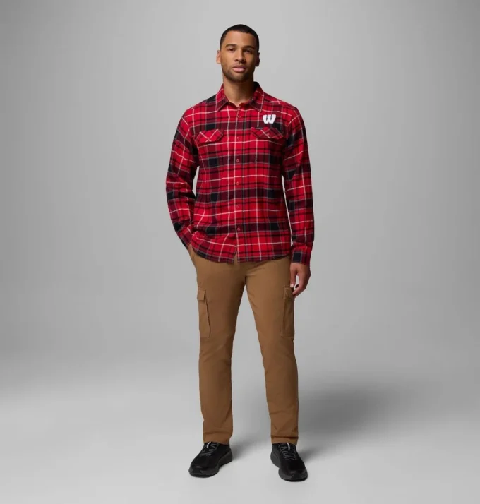 Camisa de manga larga de franela Collegiate Flare Gun™ para hombre – Wisconsin Camisa de manga larga de franela Collegiate Flare Gun™ para hombre – Wisconsin