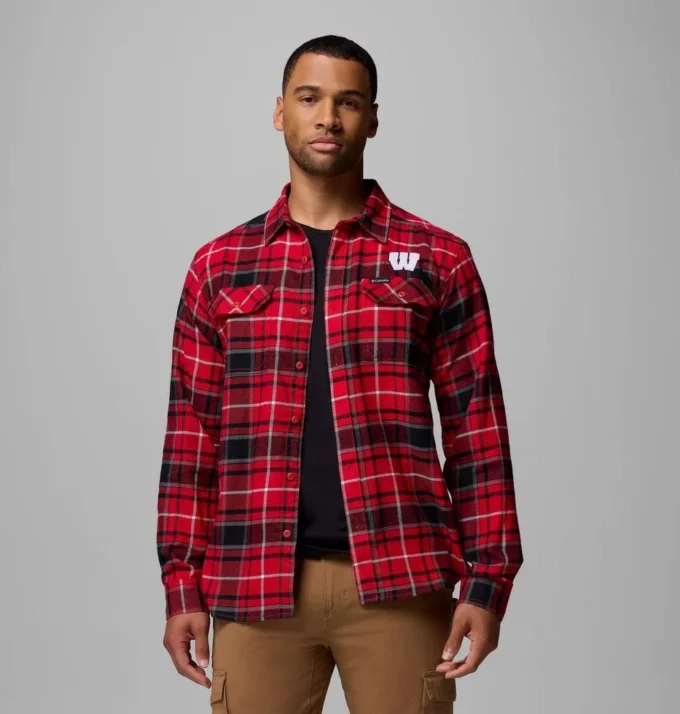 Camisa de manga larga de franela Collegiate Flare Gun™ para hombre – Wisconsin Camisa de manga larga de franela Collegiate Flare Gun™ para hombre – Wisconsin