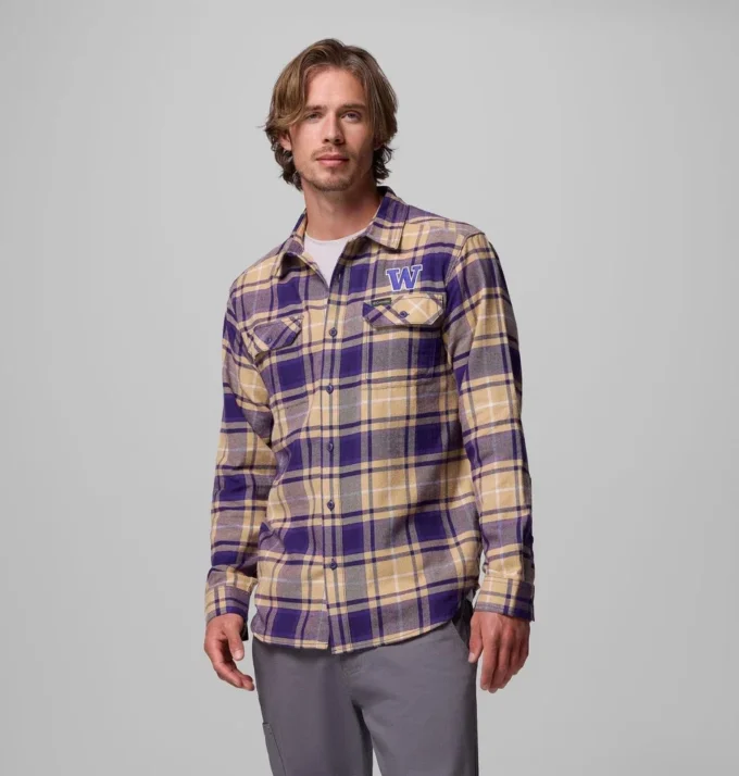 Camisa de manga larga de franela Flare Gun™ para hombre, estilo universitario – Washington Camisa de manga larga de franela Flare Gun™ para hombre, estilo universitario – Washington