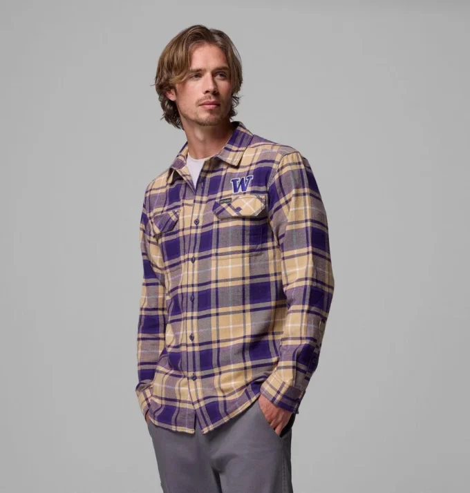 Camisa de manga larga de franela Flare Gun™ para hombre, estilo universitario – Washington Camisa de manga larga de franela Flare Gun™ para hombre, estilo universitario – Washington