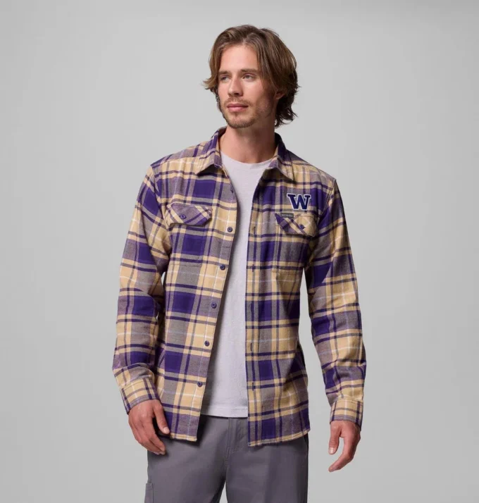 Camisa de manga larga de franela Flare Gun™ para hombre, estilo universitario – Washington Camisa de manga larga de franela Flare Gun™ para hombre, estilo universitario – Washington