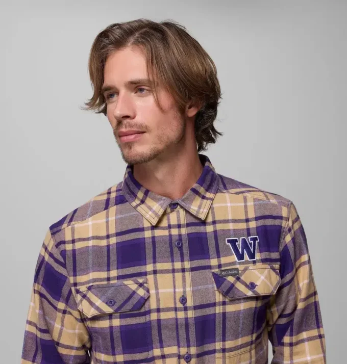 Camisa de manga larga de franela Flare Gun™ para hombre, estilo universitario – Washington Camisa de manga larga de franela Flare Gun™ para hombre, estilo universitario – Washington