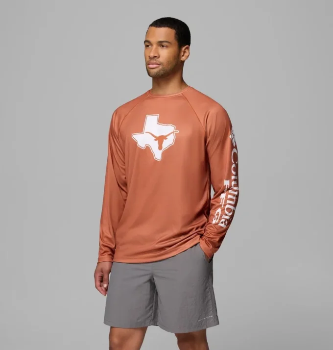 Camisa de manga larga Men Collegiate PFG Terminal Tackle™ Heather – Texas Camisa de manga larga Men Collegiate PFG Terminal Tackle™ Heather – Texas