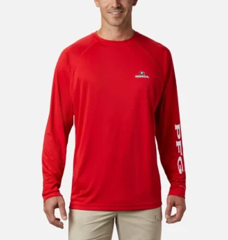 Camisa de manga larga para hombre Collegiate PFG Terminal Tackle – Georgia