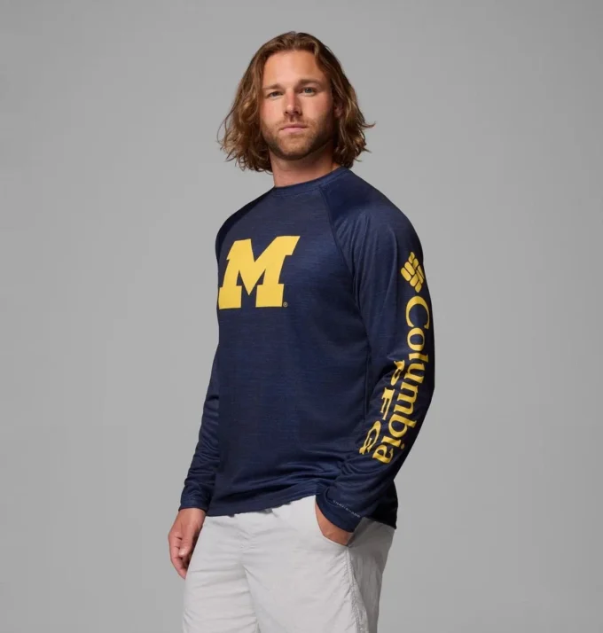Camisa de manga larga para hombre PFG Terminal Tackle™ Heather – Michigan Camisa de manga larga para hombre PFG Terminal Tackle™ Heather – Michigan
