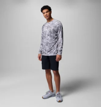 Camisa de manga larga PFG Super Solar Stream™ Border Hex para hombre