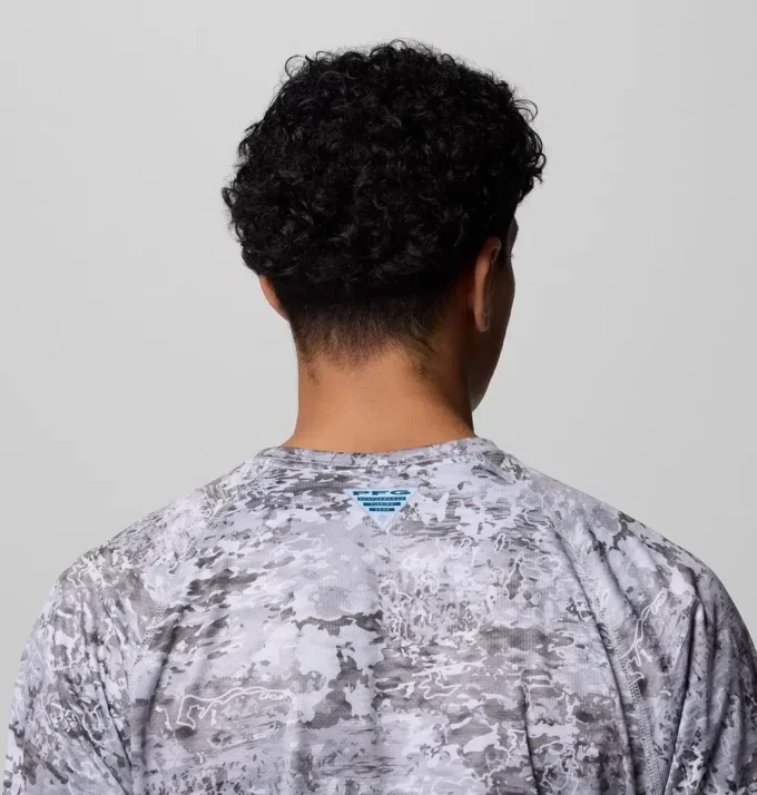 Camisa de manga larga PFG Super Solar Stream™ Border Hex para hombre