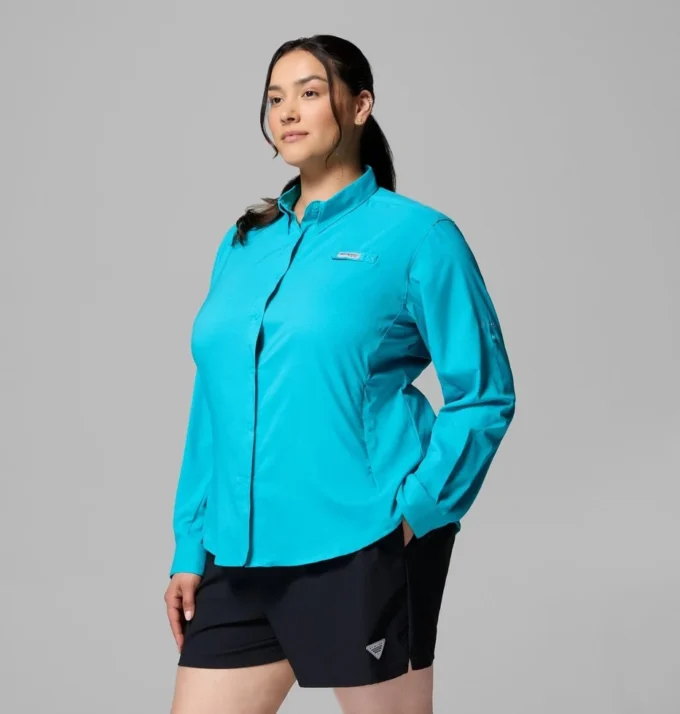 Camisa de manga larga PFG Tamiami™ II para mujer – Talla grande