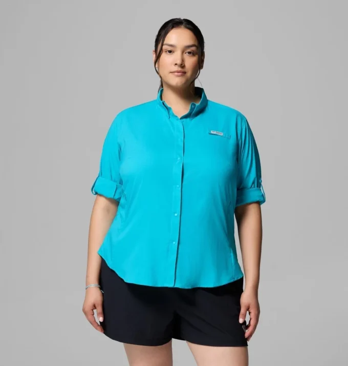 Camisa de manga larga PFG Tamiami™ II para mujer – Talla grande
