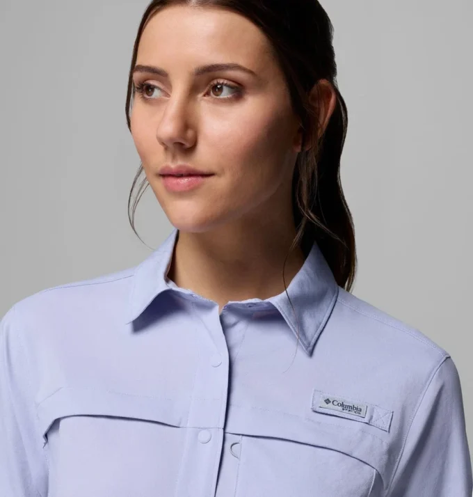 Camisa de manga larga tejida PFG Castback™ para mujer
