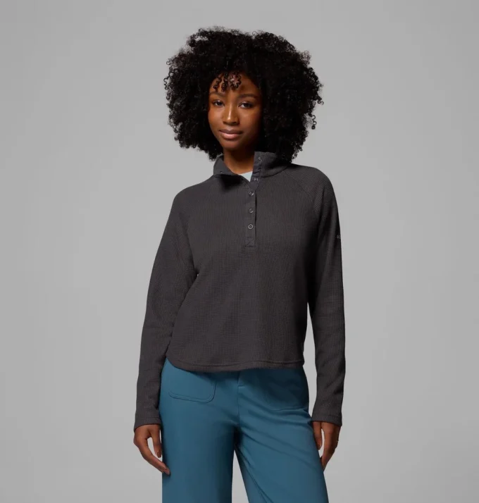 Camisa Holly Hideaway™ Waffle Half Snap para mujer