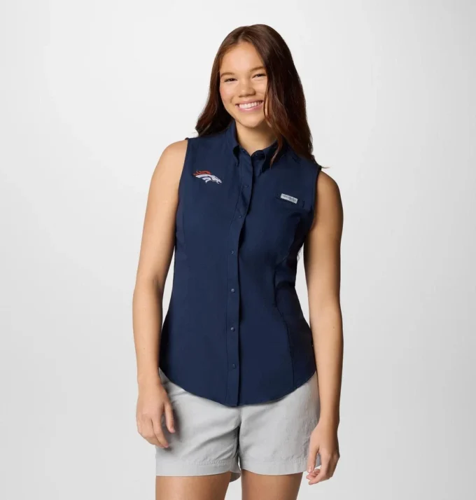 Camisa sin mangas PFG Tamiami™ para mujer – Denver Broncos