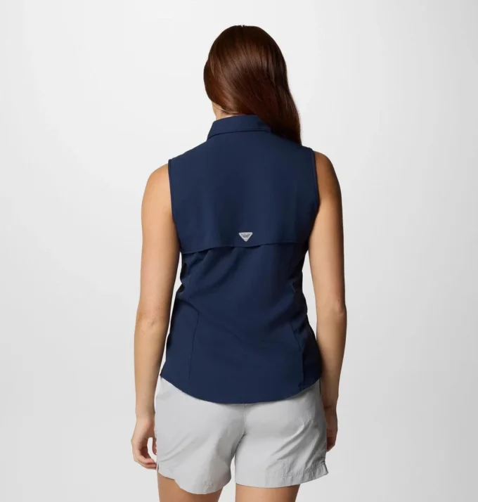 Camisa sin mangas PFG Tamiami™ para mujer – New England Patriots