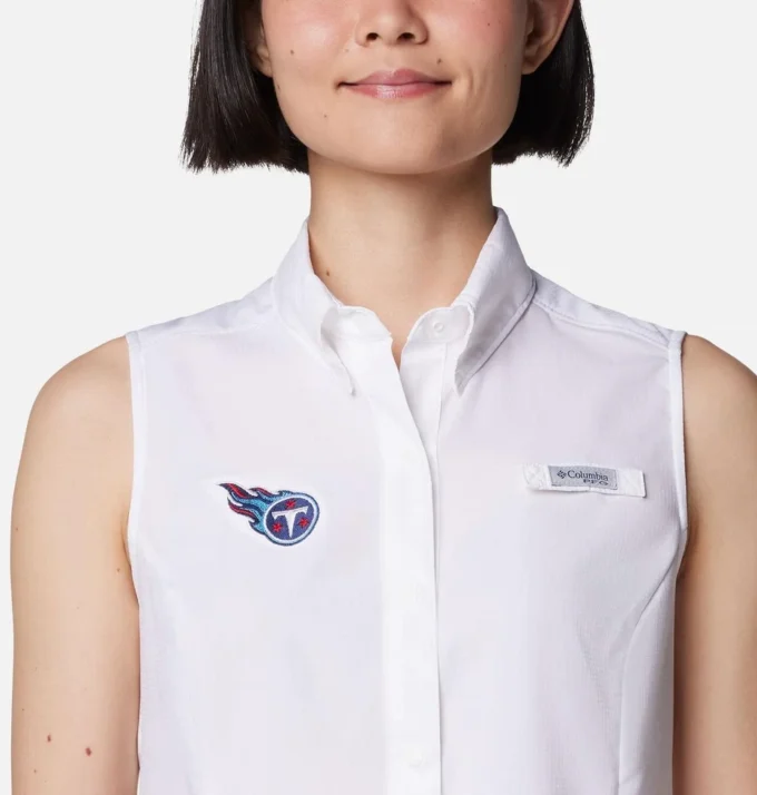 Camisa sin mangas PFG Tamiami™ para mujer – Tennessee Titans